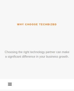 Mobile preview of TechBizBD's responsive design